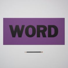 Word Letterpress Print on Purple Paper